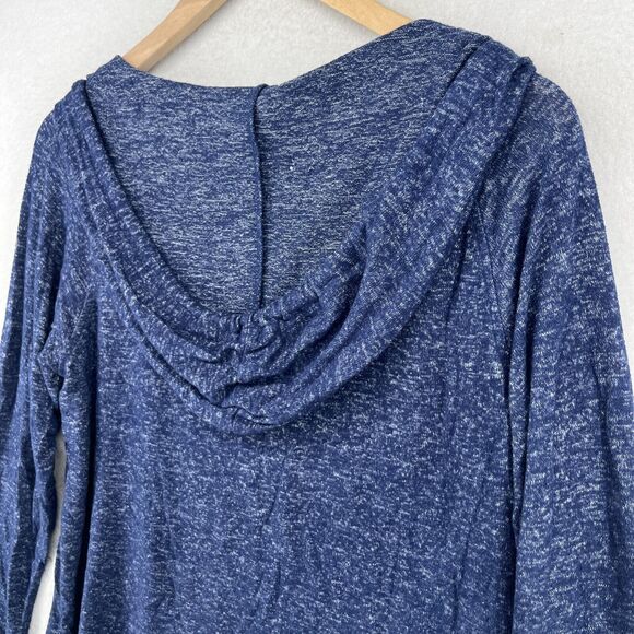 CHATAM Hoodie Top Womens L CAPE COD Nantucket Mass V-Neck Pullover Melange Blue - Picture 4 of 14